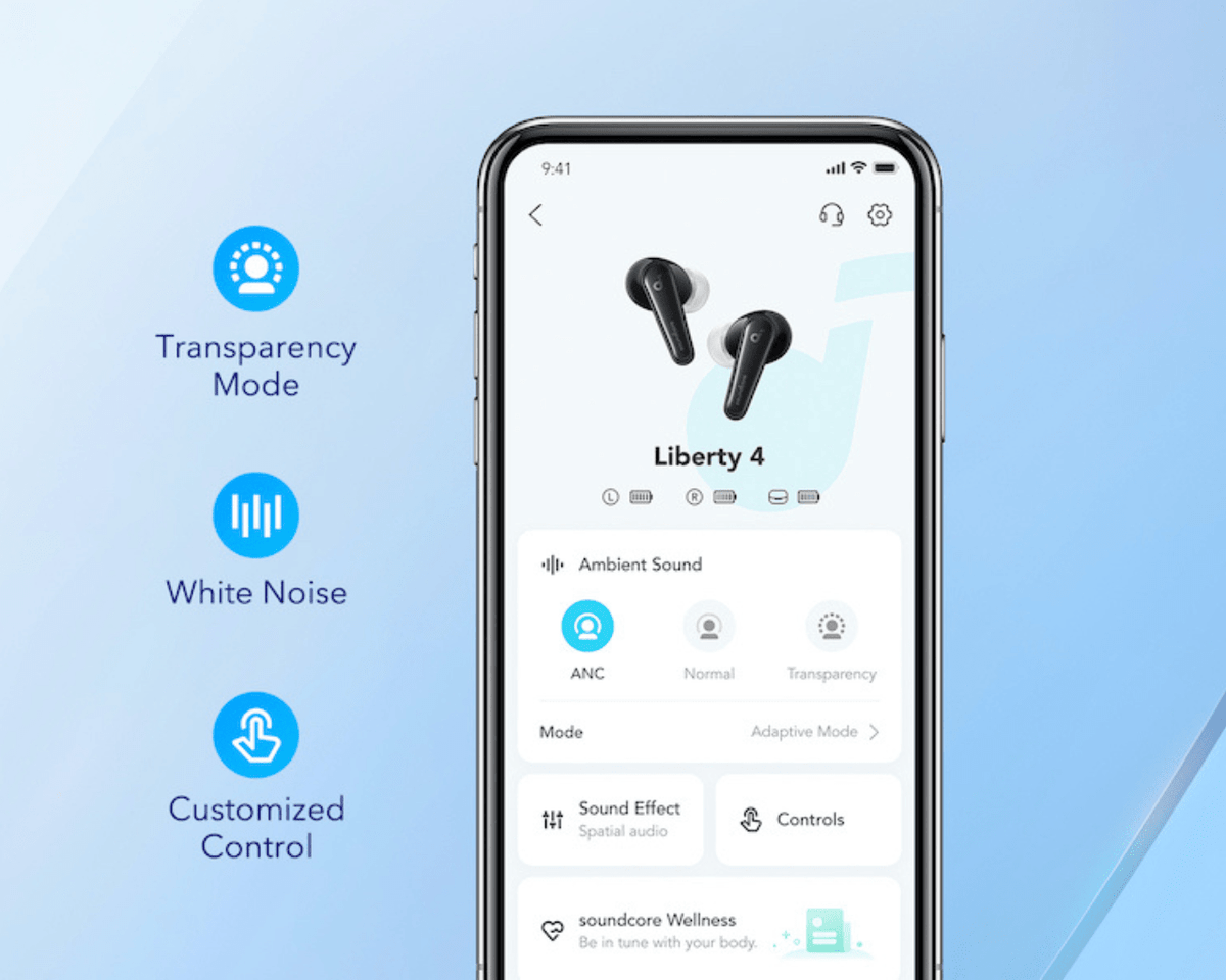 Anker Soundcore Liberty 4 Bluetooth Earbuds Black