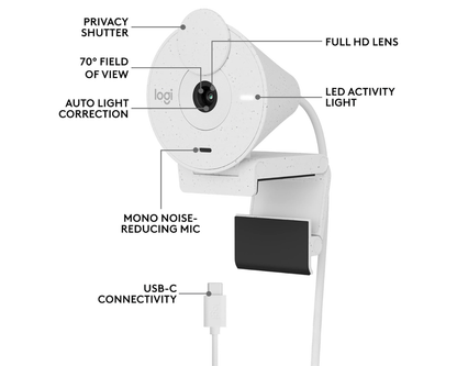 Logitech Brio 300 1080p Webcam White
