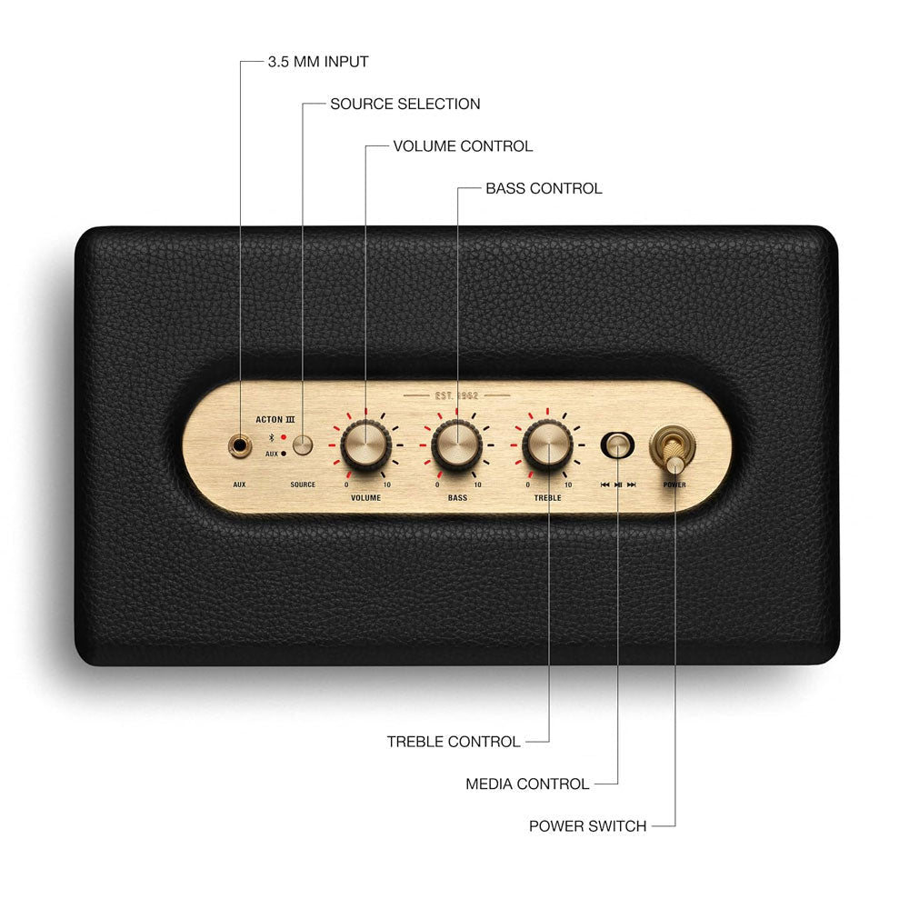 Marshall Acton III Bluetooth Speakers Black
