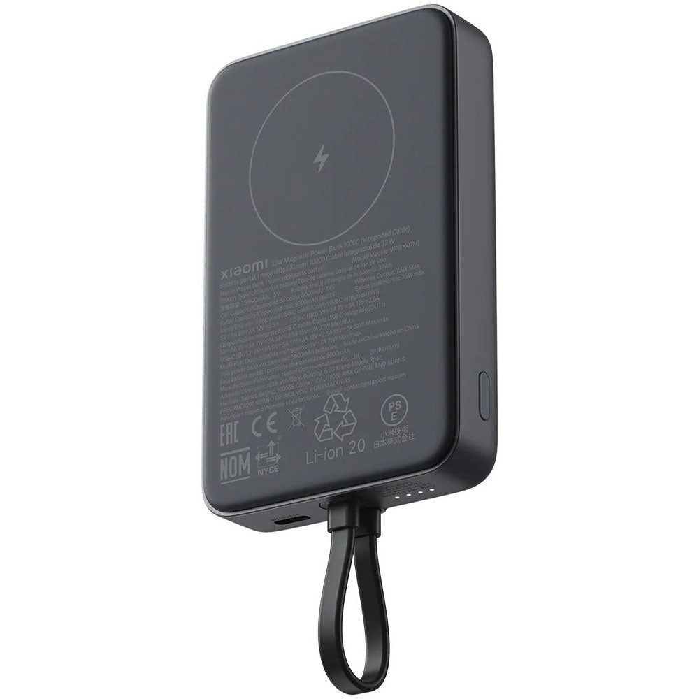 Mi 10000 mAh Magnetic Power Bank with Integrated Type C Cable 33W