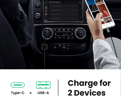 UGREEN 20W USB C Car Charger PD QC3.0 Dual Ports 30780