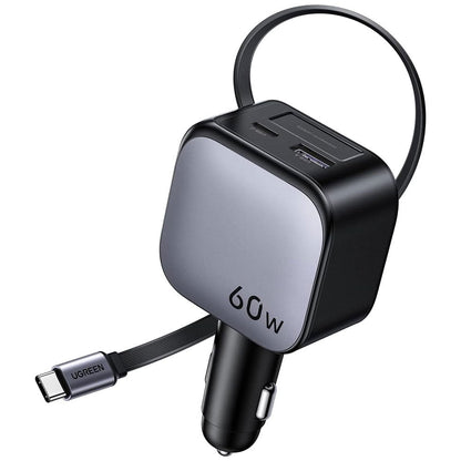 UGREEN EC602 Retractable Multi Car Charger 60W