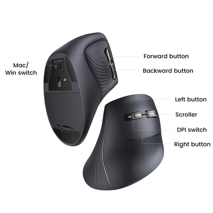 UGREEN 25444 Multi Mode Vertical Mouse Black