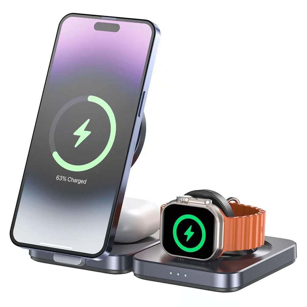 Unitek Qi2 Foldable 3 in 1 Wireless Charging Station 15W